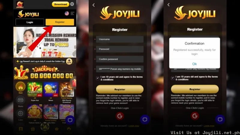 Joyjili Register Form